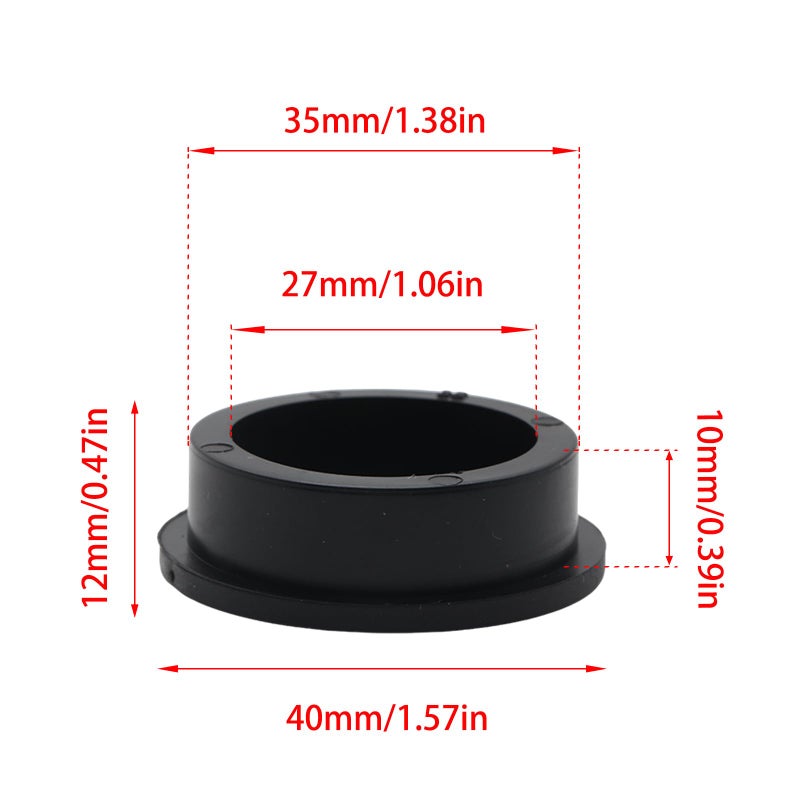 Adyoney 6 Pcs 35mm / 1-3/8 Inch Black Cable Cord Grommets, Rubber Desk Grommets for Table Computer Desk Wire Organizer TV Console and Other Furnitures Cover - Image 2